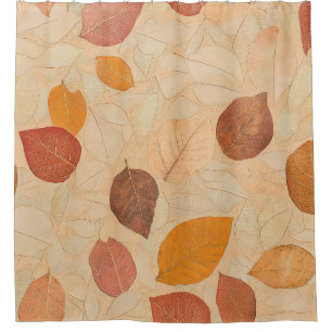 Antike getrocknete Herbstblätter Gold Orange Rot B Duschvorhang
