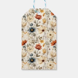 Antike getrocknete Wildblume Navy Terrakotta Geschenkanhänger