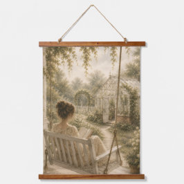 Antike Gewächshaus-Veranda-Schaukel-Wandteppich Wandteppich Mit Holzrahmen