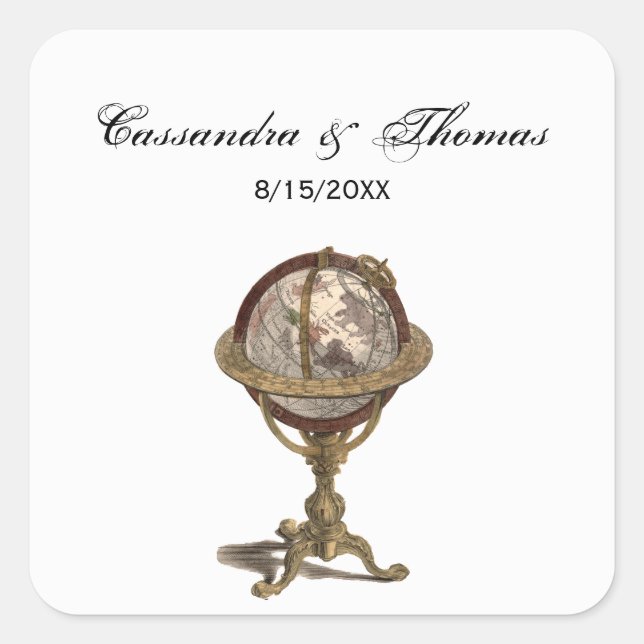 Antike Globe Weiße BG-Umschlag Aufkleber (Vorderseite)