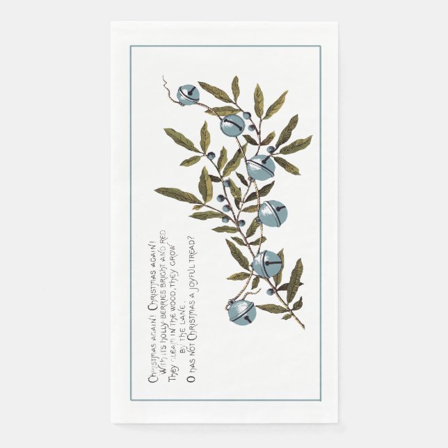 Antike Glocken und Blueberries Gruß L.Prang Co. Serviette (Vorderseite)