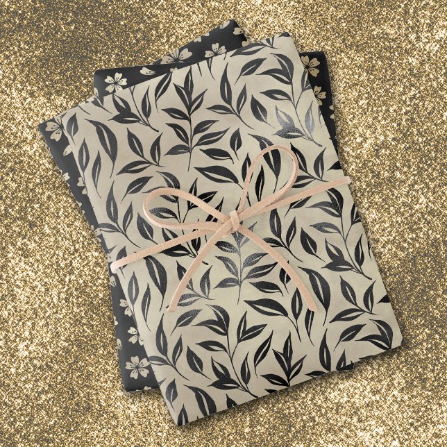 Antike Gold Silber Blumenmuster Geschenkpapier Set (Von Creator hochgeladen)