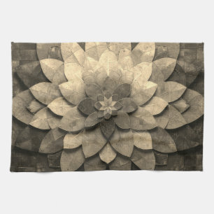 Antike Golden Mandala Kunst, Blume Geschirrtuch
