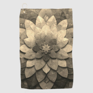 Antike Golden Mandala Kunst, Blume Golfhandtuch