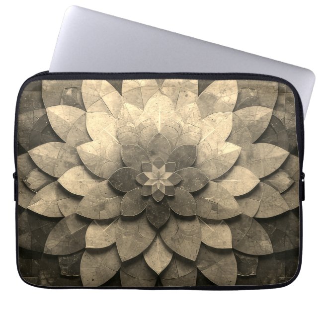 Antike Golden Mandala Kunst, Blume Laptopschutzhülle (Vorderseite)