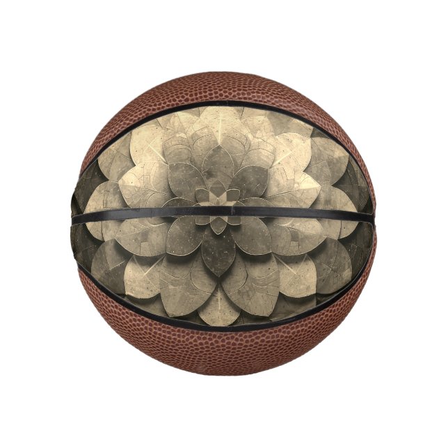 Antike Golden Mandala Kunst, Blume Mini Basketball (Vorderseite)