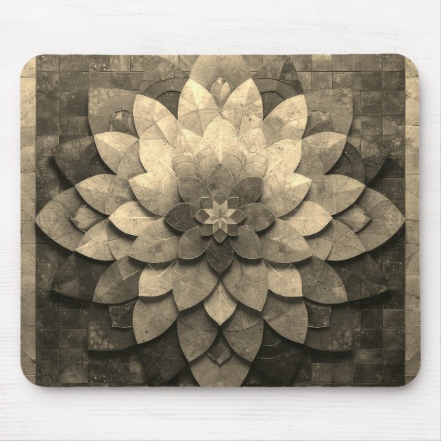Antike Golden Mandala Kunst, Blume Mousepad (Vorne)