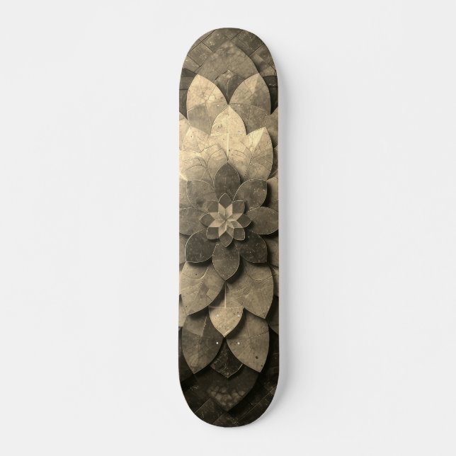 Antike Golden Mandala Kunst, Blume Skateboard (Vorne)