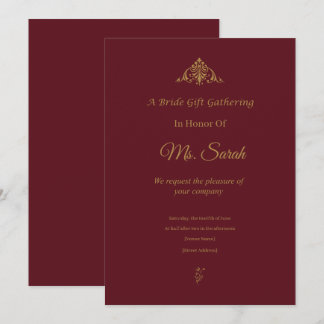 Antike Goldene Hochzeitseinladung im Burgunder Sti Einladung