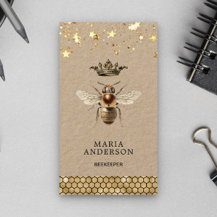 Antike Goldene Königliche Bienenkönigin Imker Kraf Visitenkarte