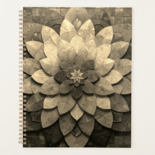 Antike goldene Mandala-Kunst strukturierte Blume Planer