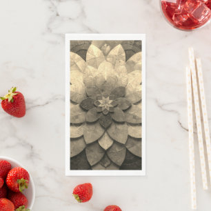 Antike goldene Mandala-Kunst strukturierte Blume Serviette