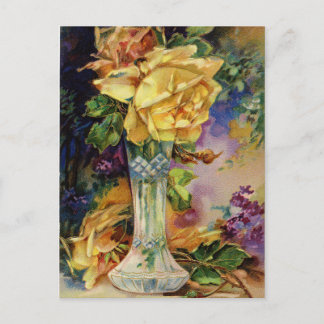 Antike Goldene Rose Postkarte