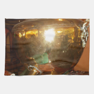 Antike goldene Teekannen-Wandkunst & Druck Geschirrtuch