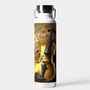 Antike Goldgeige auf goldenen Musikakkorden, Trinkflasche