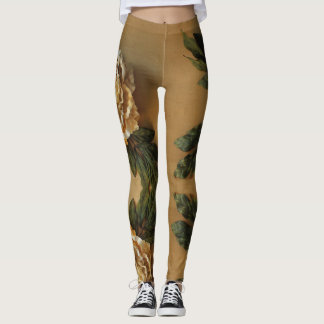Antike Goldpfingstrose Leggings