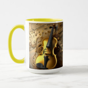 Antike Goldvioline an goldenen Notenschnüren, Tasse