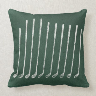 Antike Golfschläger Golfkunst im Vintage Green Sti Kissen