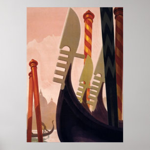 Antike Gondeln Grand Canal Venedig Italien Reise Poster