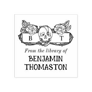 Antike gothische Rosen und Dornen Bibliotheksbuch Gummistempel