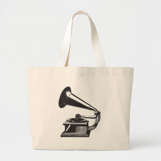 Antike Grammophon Jumbo Stoffbeutel