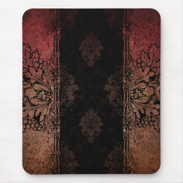 Antike gravierte Damast-Mauspad Mousepad (Vorne)