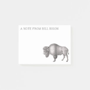 Antike Gravur eines Bisons oder Büffel-Post-it Post-it Klebezettel