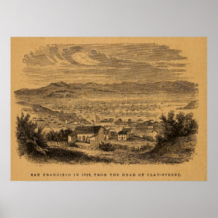 Antike Gravur San Francisco Poster