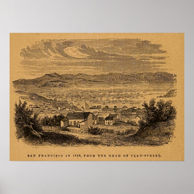 Antike Gravur San Francisco Poster (Vorne)