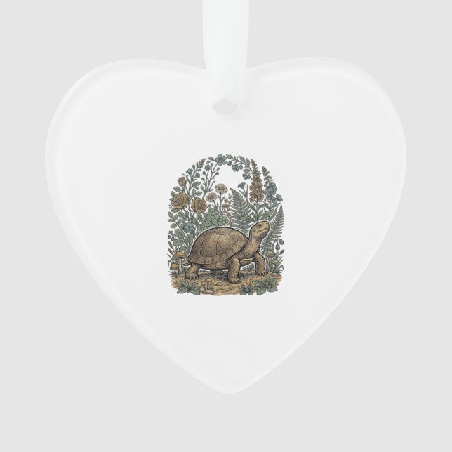 Antike Gravur Schildkröte Botanischer Garten Ornament (Vorderseite)