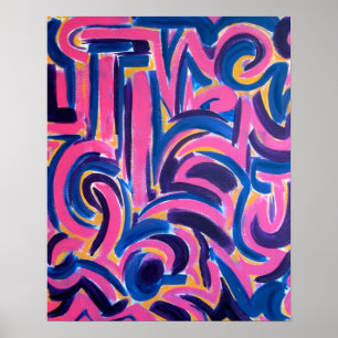 Antike griechische Graffiti-Handgemalte Abstrakte  Poster