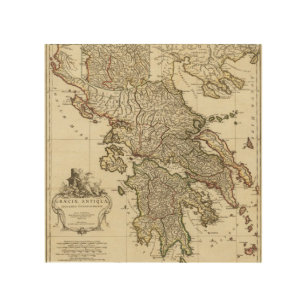 Antike griechische Karte Holzwanddeko