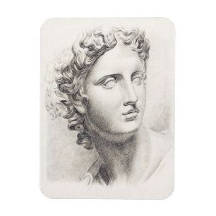 Antike griechische Skulptur Schwarz-Weiß-Portrait Magnet