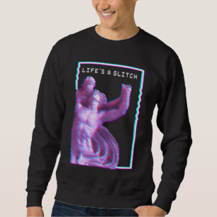 Antike griechische Statue Ästhetik Vaporwave Glitc Sweatshirt