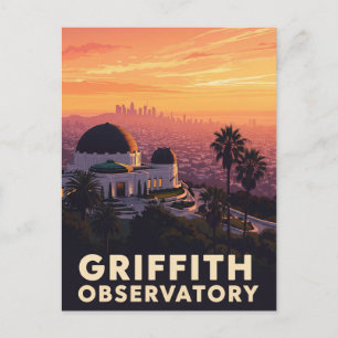 Antike Griffith-Sternwarte Los Angeles Sonnenunter Postkarte
