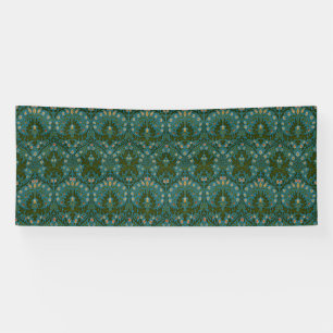 Antike Grün Blau William Morris Herbstblumen Banner