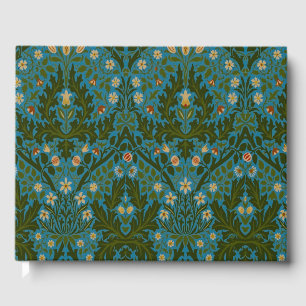 Antike Grün Blaue William Morris Herbstblumen Gästebuch