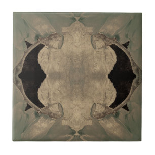 Antike grüne Sepia-Schwarz-Victorian Art Nouveau Fliese