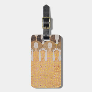 Antike Gustav Klimt Gold Art Nouveau Blumenkunst Gepäckanhänger