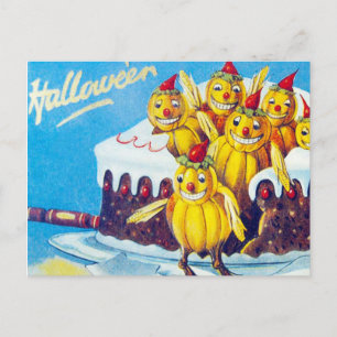 Antike Halloween-Feiertags-Kürbiskuchen-Postkarte Postkarte
