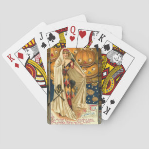 Antike Halloween-Kürbislaterne Spielkarten