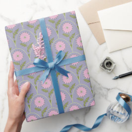 Antike handgezeichnete florale Schuppenform in Ros Geschenkpapier