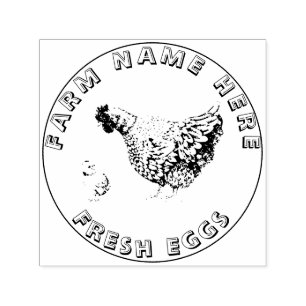 Antike handgezeichnete Hühnerfarm-Eier Familie Permastempel