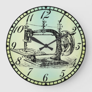 Antike Handkurbelmaschine Nähraum Uhr v1