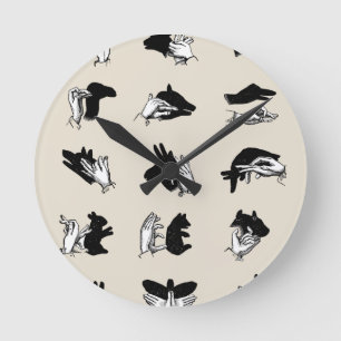 Antike Handpuppen-Schatten-Spiele Runde Wanduhr