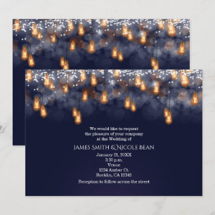 Antike hängende Glühbirnen rustikale Hochzeit Einladung