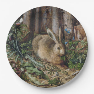 Antike Hasen Wald Natur Dunkle Cottagecore Pappteller