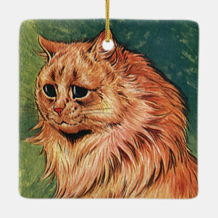 Antike Haustiere, Langhaarige Orange Katze Keramikornament