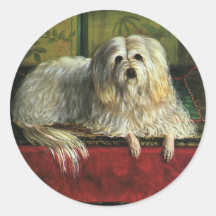 Antike Haustiere, Langhaarschafhund Runder Aufkleber