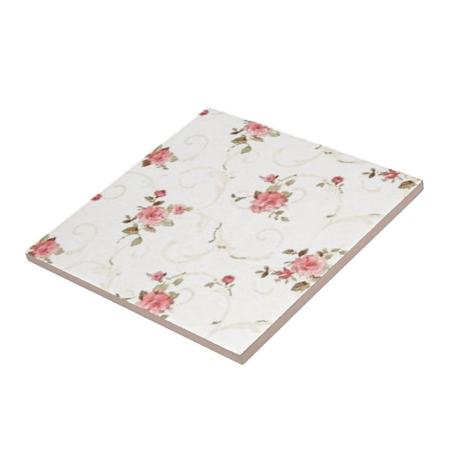 Antike Hellrosa Rose Fliese (Seite)